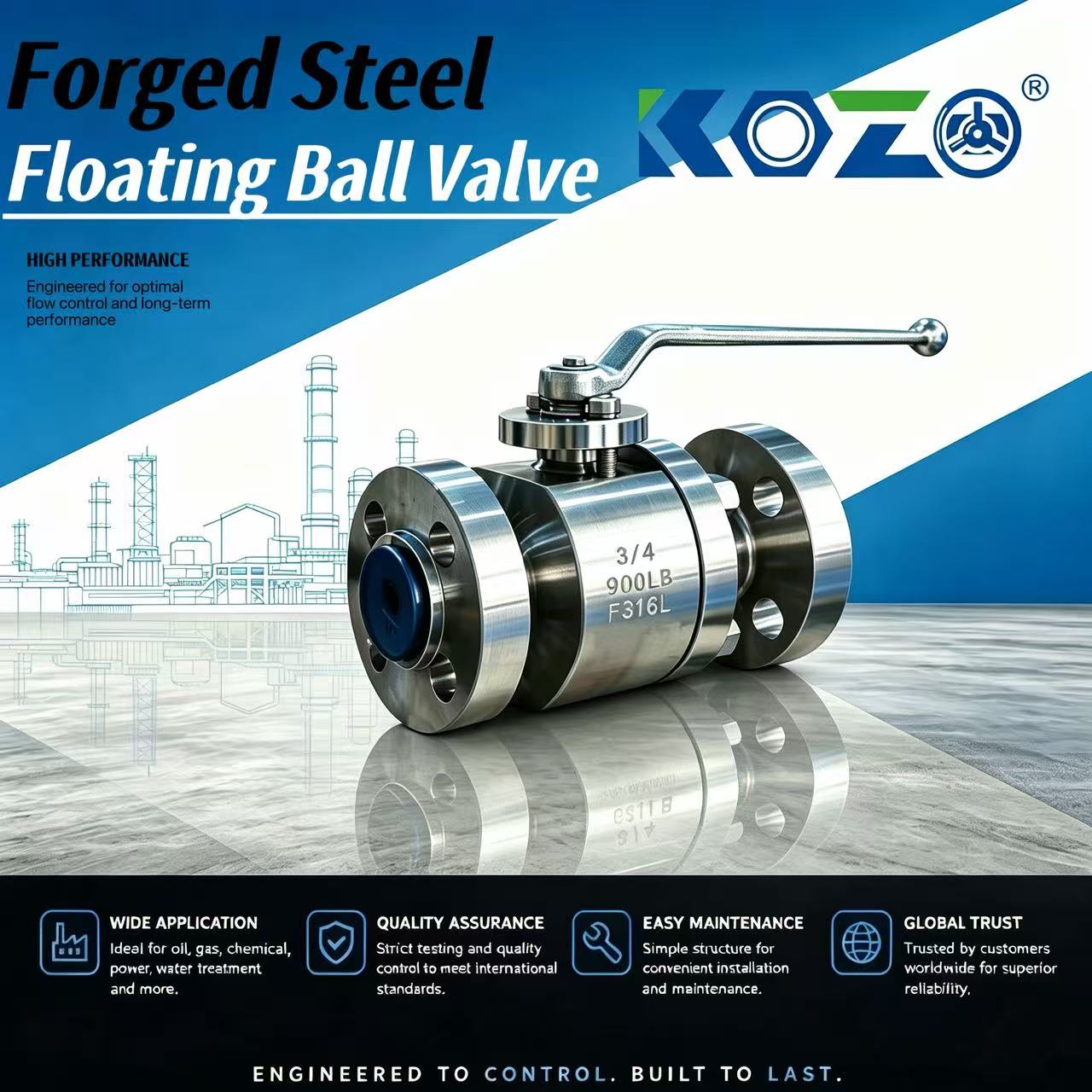 Stainless steel floating ball valve