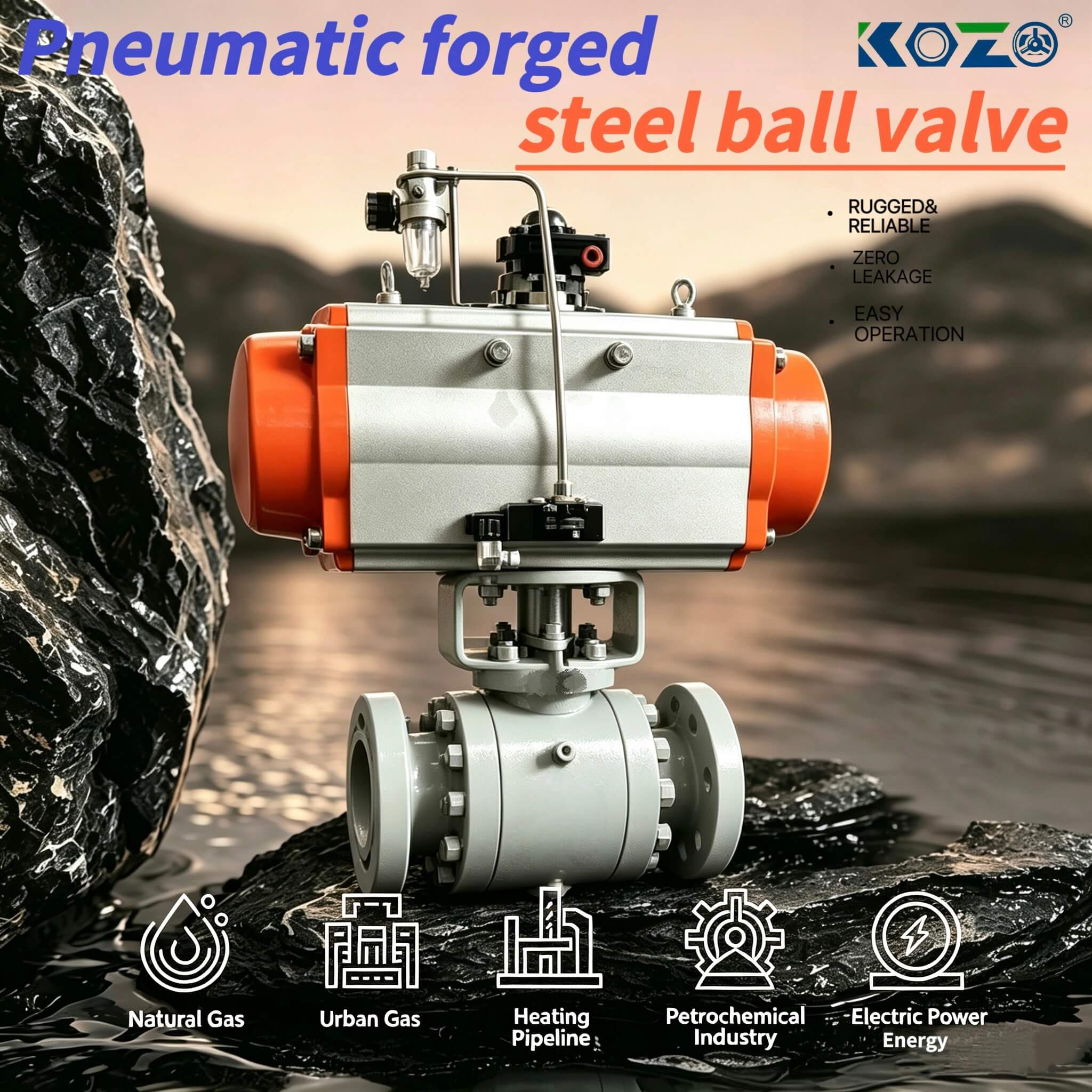 Carbon steel pneumatic floating ball valve