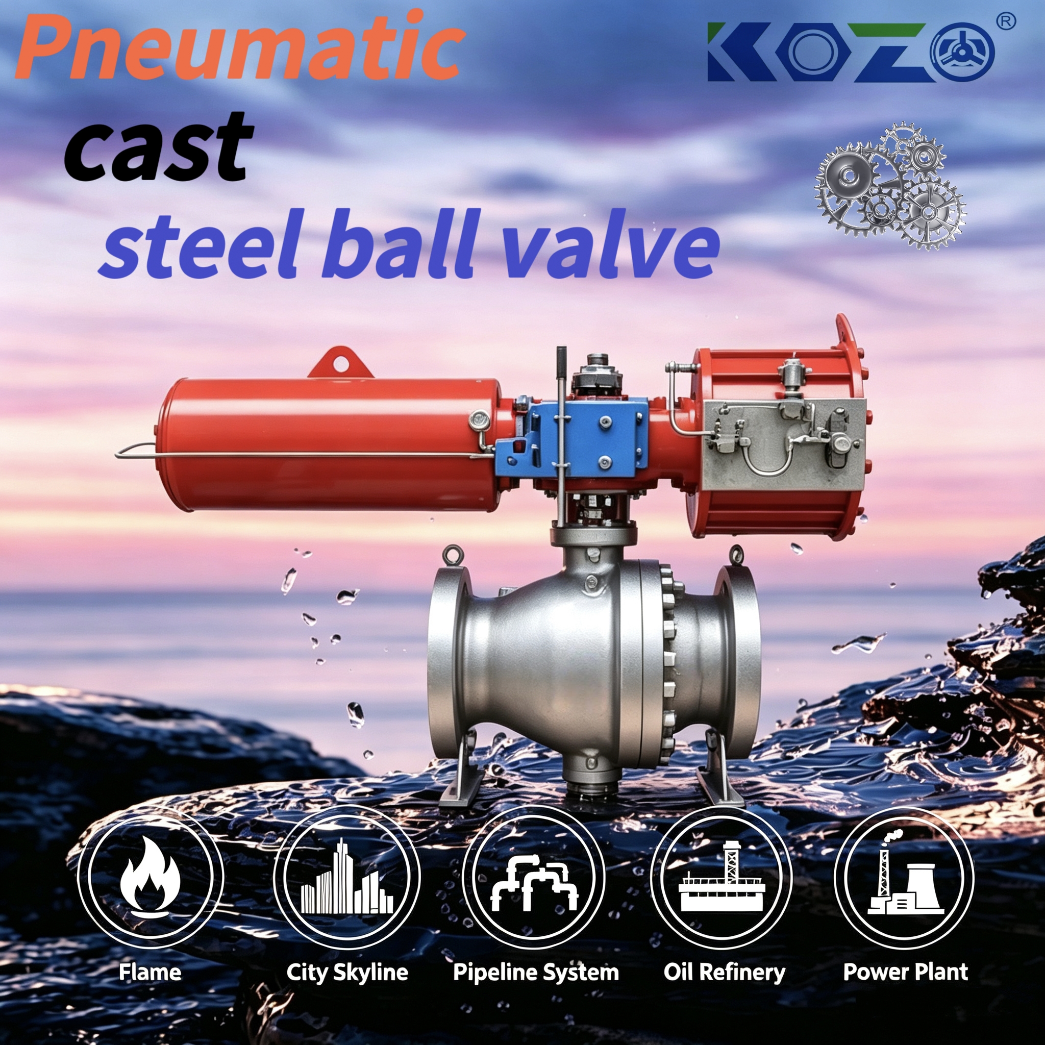 Stainless steel pneumatic fixed ball valve