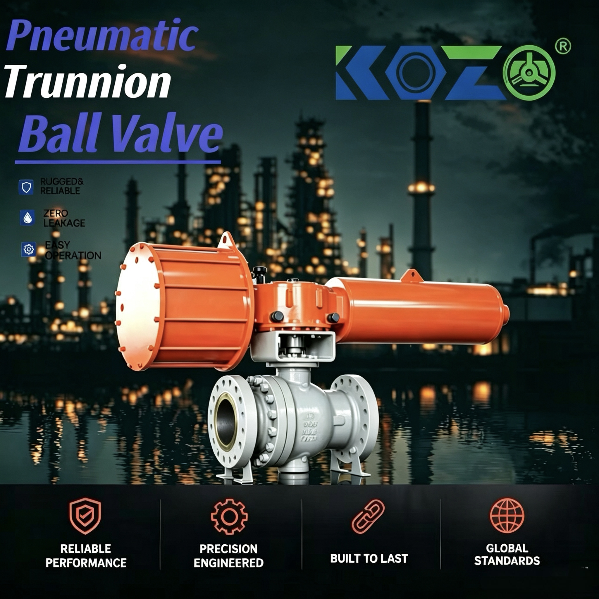 Carbon steel pneumatic fixed ball valve
